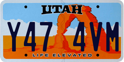 UT license plate Y474VM