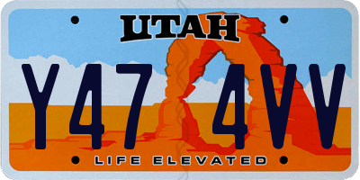 UT license plate Y474VV
