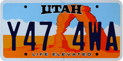 UT license plate Y474WA