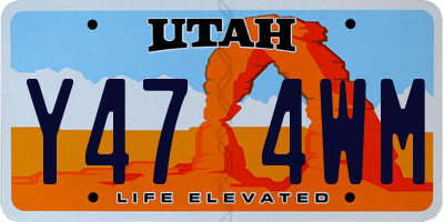 UT license plate Y474WM