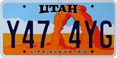 UT license plate Y474YG