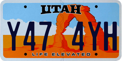 UT license plate Y474YH