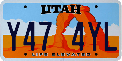 UT license plate Y474YL
