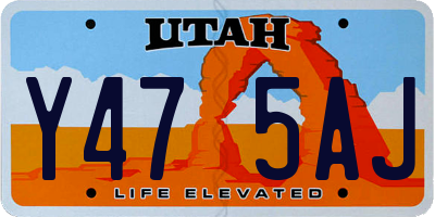 UT license plate Y475AJ