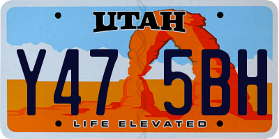UT license plate Y475BH