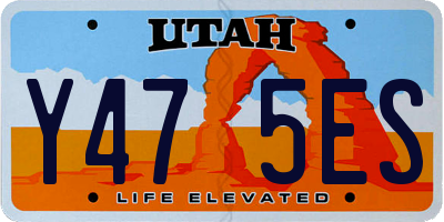 UT license plate Y475ES