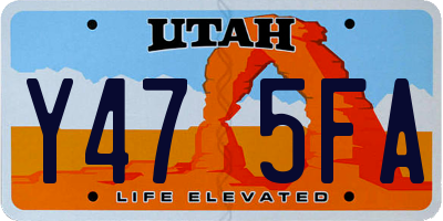 UT license plate Y475FA