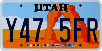 UT license plate Y475FR