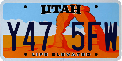 UT license plate Y475FW