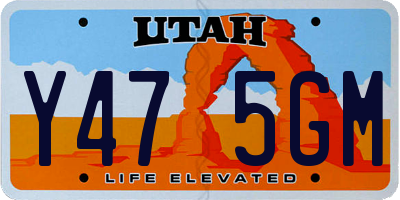 UT license plate Y475GM