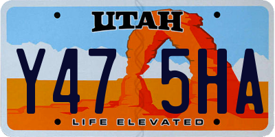 UT license plate Y475HA