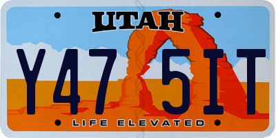 UT license plate Y475IT