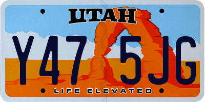 UT license plate Y475JG