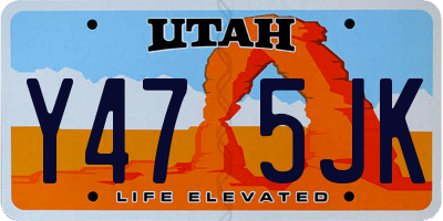 UT license plate Y475JK