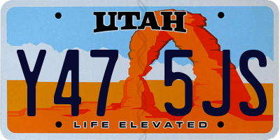 UT license plate Y475JS