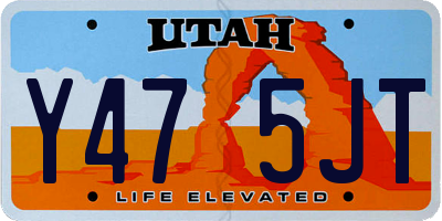 UT license plate Y475JT