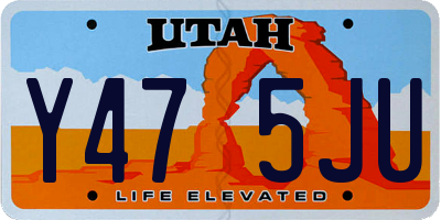 UT license plate Y475JU