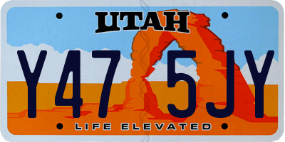UT license plate Y475JY