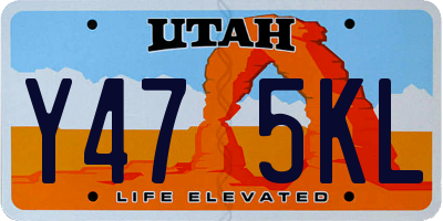 UT license plate Y475KL