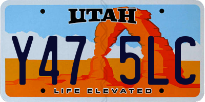 UT license plate Y475LC