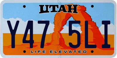 UT license plate Y475LI