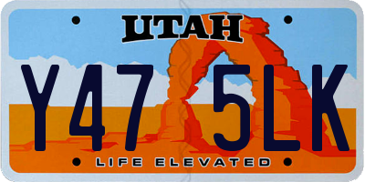 UT license plate Y475LK