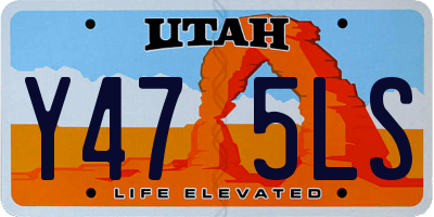 UT license plate Y475LS