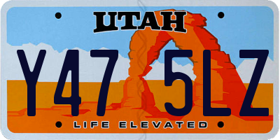 UT license plate Y475LZ