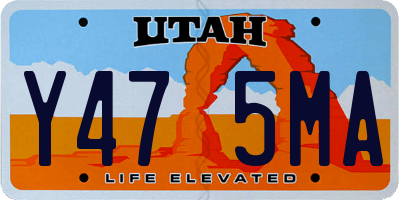 UT license plate Y475MA