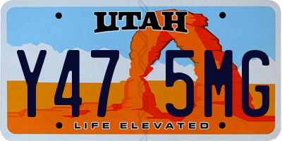 UT license plate Y475MG