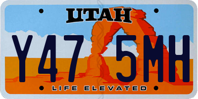 UT license plate Y475MH