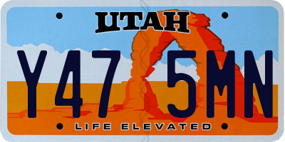 UT license plate Y475MN