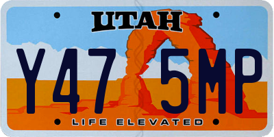 UT license plate Y475MP