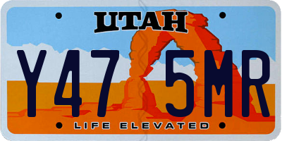UT license plate Y475MR