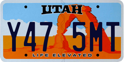 UT license plate Y475MT