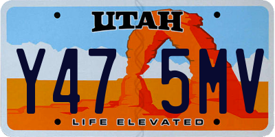 UT license plate Y475MV
