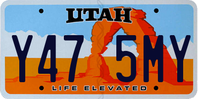 UT license plate Y475MY