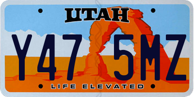 UT license plate Y475MZ