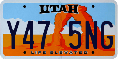 UT license plate Y475NG