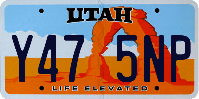 UT license plate Y475NP