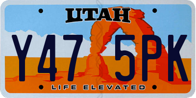UT license plate Y475PK