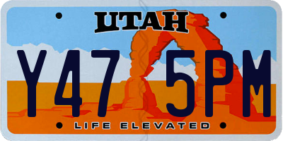 UT license plate Y475PM