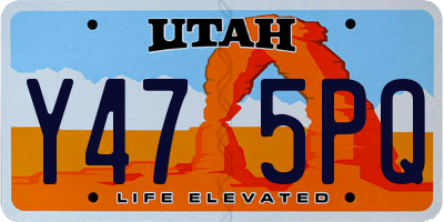 UT license plate Y475PQ