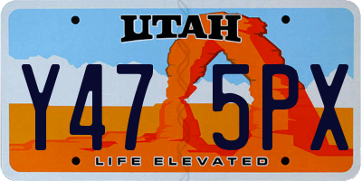 UT license plate Y475PX