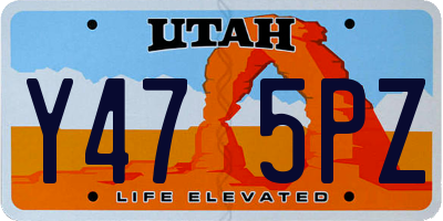 UT license plate Y475PZ