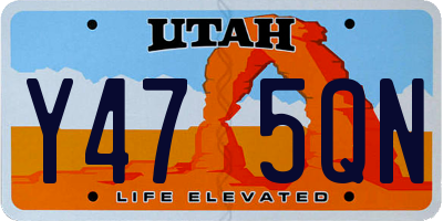 UT license plate Y475QN