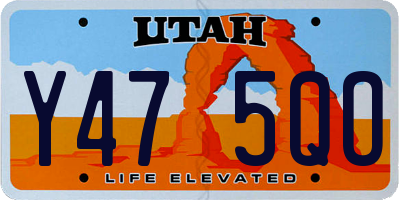 UT license plate Y475QO