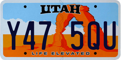 UT license plate Y475QU