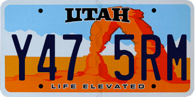 UT license plate Y475RM