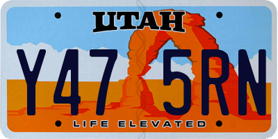 UT license plate Y475RN